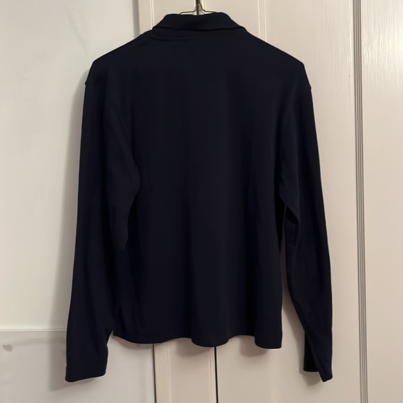 ✅VINTAGE Princeton Club Long Sleeve Button Up Polo Collar Cardigan Sweater Navy - Picture 2 of 4